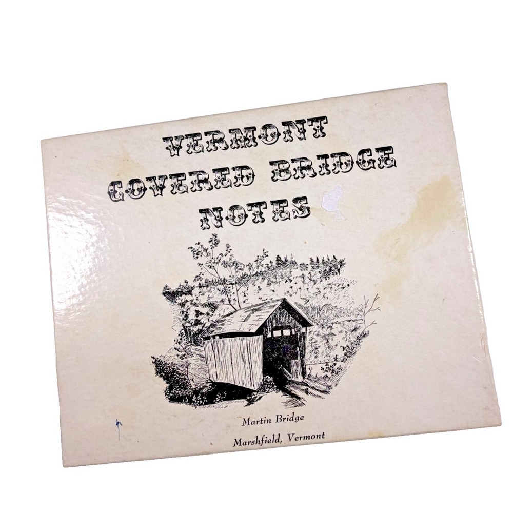 Vermont Covered Bridge Boxed Notecards Black White 11 Cards/Envelopes‎ Vintage